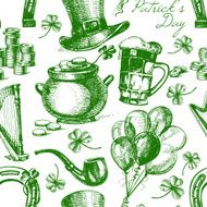 St Patrick&#039;s Day seamless pattern