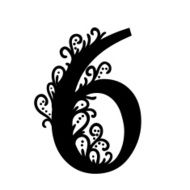 Set of Isolated stylized calligraphic illustrations N30