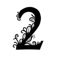 Set of Isolated stylized calligraphic illustrations N31