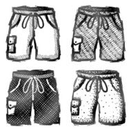 Hand drawn shorts with pocket