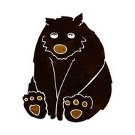 cartoon unhappy black bear N8