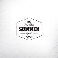 Retro summer label doodle sketch style vintage calligraphic design card N3