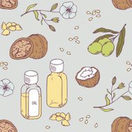 Healing oils seamless pattern Healthy background