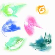 Pastel vector hand drawn abstract elements