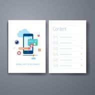 Modern mobile app development flat icon cards design template