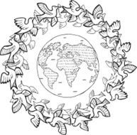 Planet and Birds
