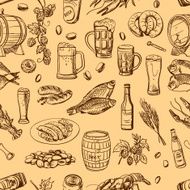 beer hand drawing pattern