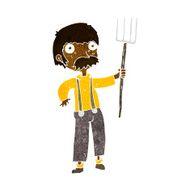 Cartoon Farmer With Pitchfork N9