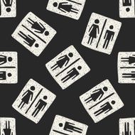 man and woman doodle seamless pattern background N2