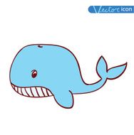 whalesea life cartoon doodle vector illustration N2