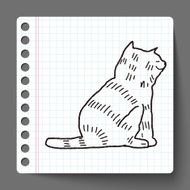 cat doodle drawing N129