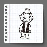 indian old man doodle N5