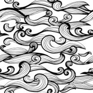 Seamless abstract hand-drawn pattern waves background N2