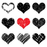 hand drawn hearts set N6