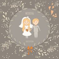 Wedding invitation with a very cute wedding couple N2