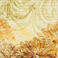 Hand drawn background with chrysanthemum flowers