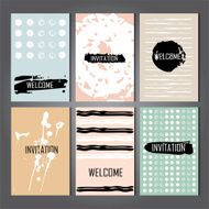 Set of Trendy Posters with hand drawn Background N4