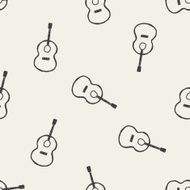 Doodle Guitar seamless pattern background N5