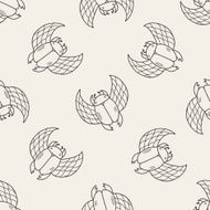 Dung beetles doodle seamless pattern background