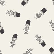 England Soldier doodle seamless pattern background N3