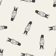 England Soldier doodle seamless pattern background N4