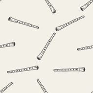 Flute doodle seamless pattern background