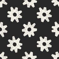 gear doodle seamless pattern background N6