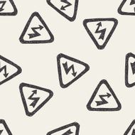 High Voltage sign doodle seamless pattern background N2