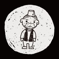 indian old man doodle N6