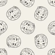 japan Thief mask doodle seamless pattern background N2