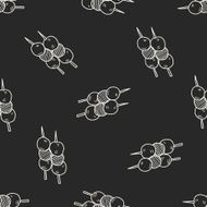 Meatball doodle seamless pattern background N2