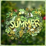 Summer hand lettering and doodles elements N4