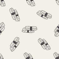 sushi doodle seamless pattern background N6