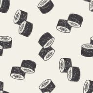 sushi doodle seamless pattern background N7