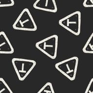 T junction road doodle seamless pattern background N2