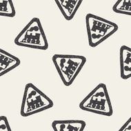 train doodle seamless pattern background N4