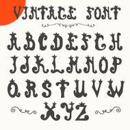 Hand drawn vintage font Vector alphabet