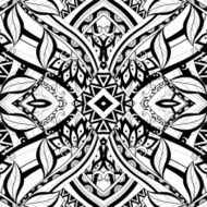Vector Seamless Abstract Black and White Tribal Pattern N74
