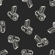 camera doodle seamless pattern background N2