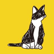 cat doodle drawing N132