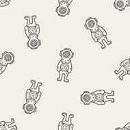 diver doodle seamless pattern background N3