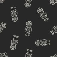 diver doodle seamless pattern background N4