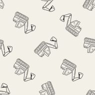 Excavator doodle seamless pattern background N2