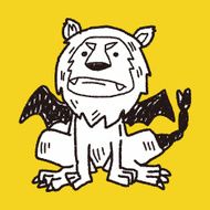 lion monster doodle N10