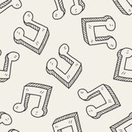 music note doodle seamless pattern background N26