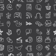 Social Media Icon seamless pattern Doodle sketchy