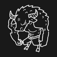 bull monster doodle N6