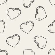 Doodle Heart seamless pattern background N6