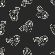 doodle video camera seamless pattern background N2