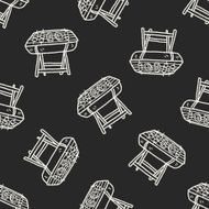 bbq doodle seamless pattern background N9